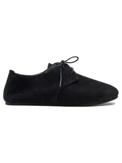 Leder-Schnürschuhe in Schwarz