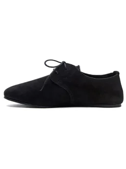 Leder-Schnürschuhe in Schwarz