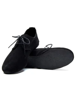 Leder-Schnürschuhe in Schwarz