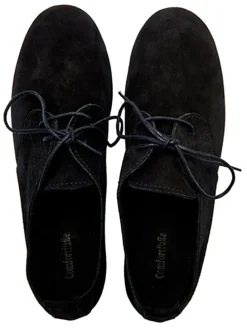 Leder-Schnürschuhe in Schwarz