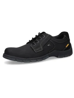 Leder-Schnürschuhe in Schwarz