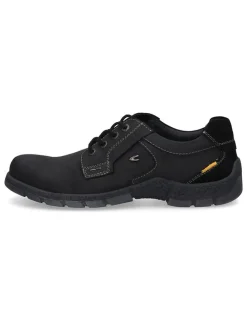 Leder-Schnürschuhe in Schwarz