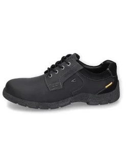 Leder-Schnürschuhe in Schwarz