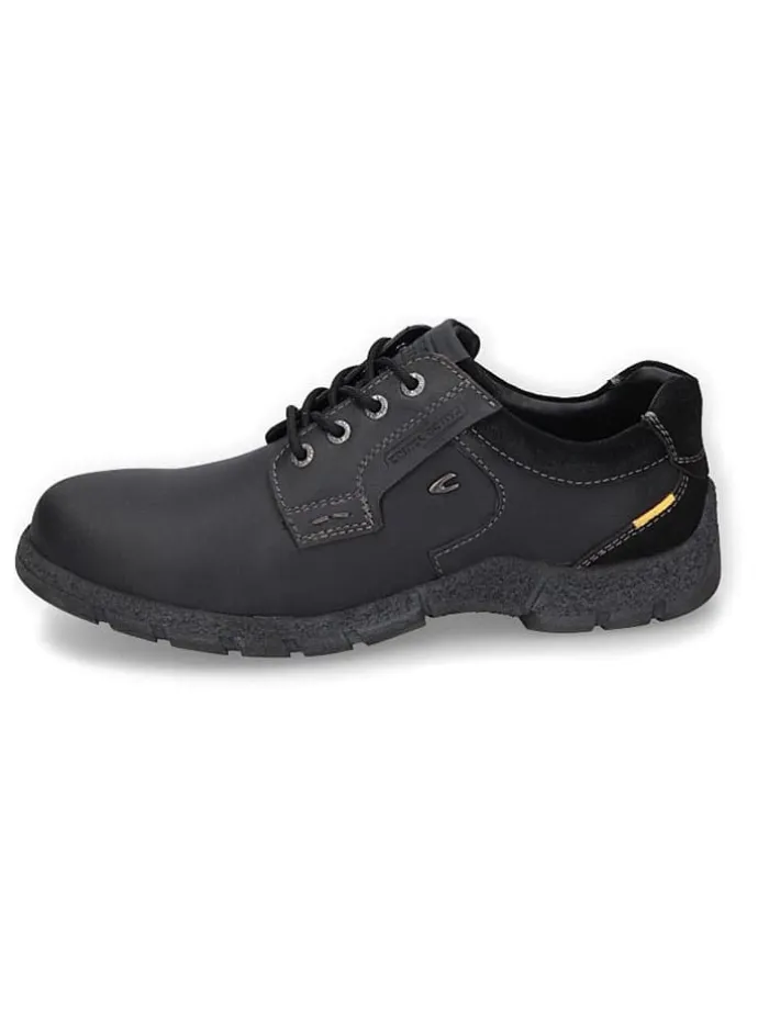 Leder-Schnürschuhe in Schwarz