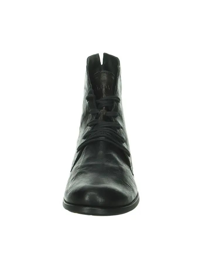 Leder-Schnürschuhe in Schwarz