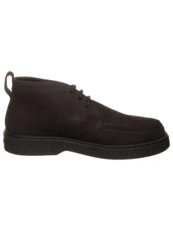 Leder-Schnürschuhe in Schwarz