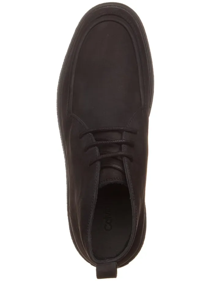 Leder-Schnürschuhe in Schwarz