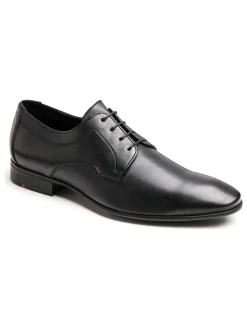 Leder-Schnürschuhe in Schwarz
