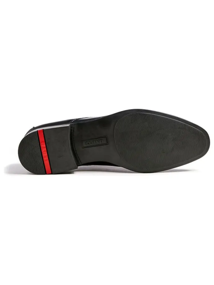 Leder-Schnürschuhe in Schwarz