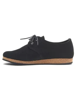 Leder-Schnürschuhe in Schwarz