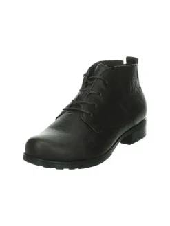 Leder-Schnürschuhe in Schwarz