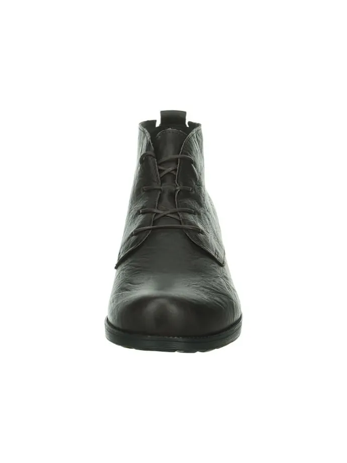 Leder-Schnürschuhe in Schwarz