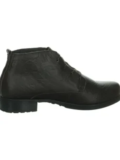 Leder-Schnürschuhe in Schwarz