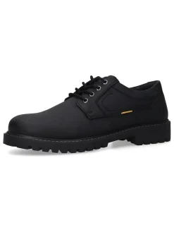 Leder-Schnürschuhe in Schwarz