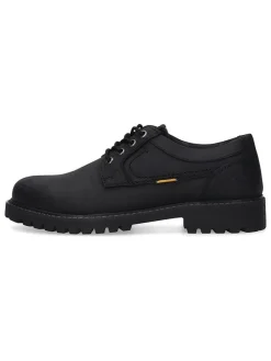 Leder-Schnürschuhe in Schwarz