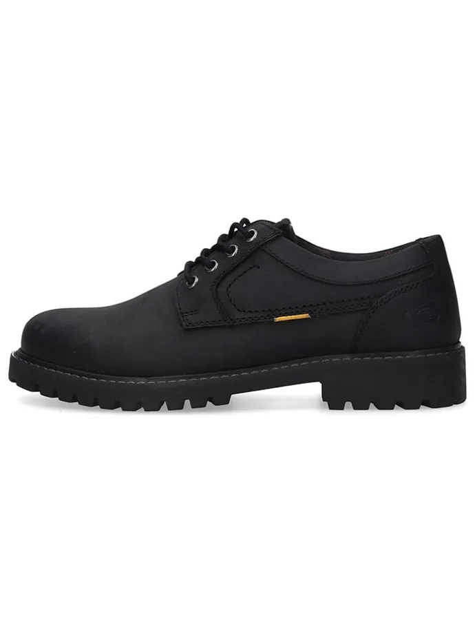 Leder-Schnürschuhe in Schwarz