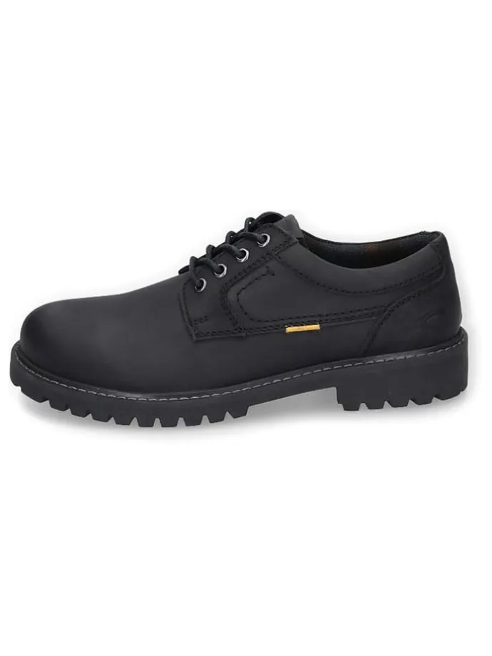 Leder-Schnürschuhe in Schwarz