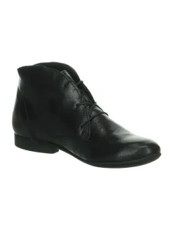 Leder-Schnürschuhe in Schwarz