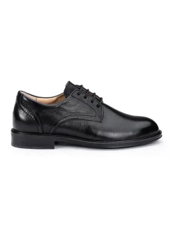 Leder-Schnürschuhe in Schwarz