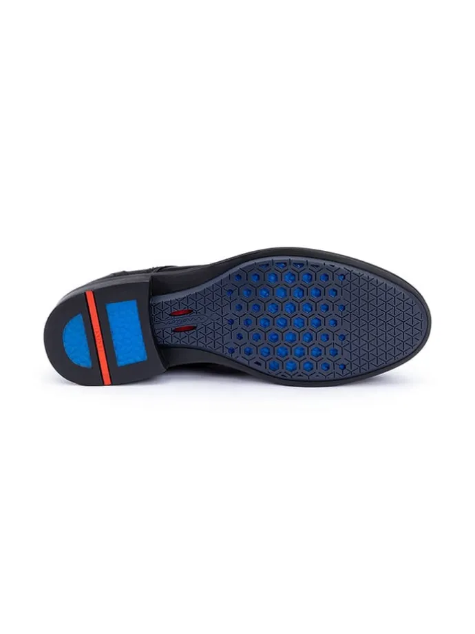 Leder-Schnürschuhe in Schwarz