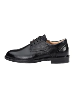 Leder-Schnürschuhe in Schwarz