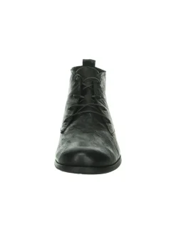 Leder-Schnürschuhe in Schwarz