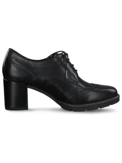Leder-Schnürschuhe in Schwarz