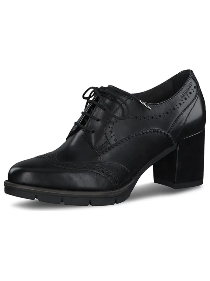 Leder-Schnürschuhe in Schwarz