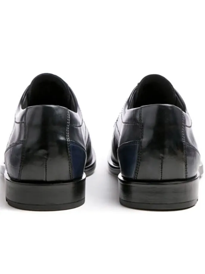 Leder-Schnürschuhe "Kalmar" in Schwarz