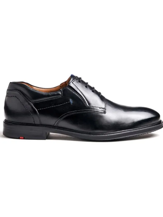 Leder-Schnürschuhe "Kos" in Schwarz