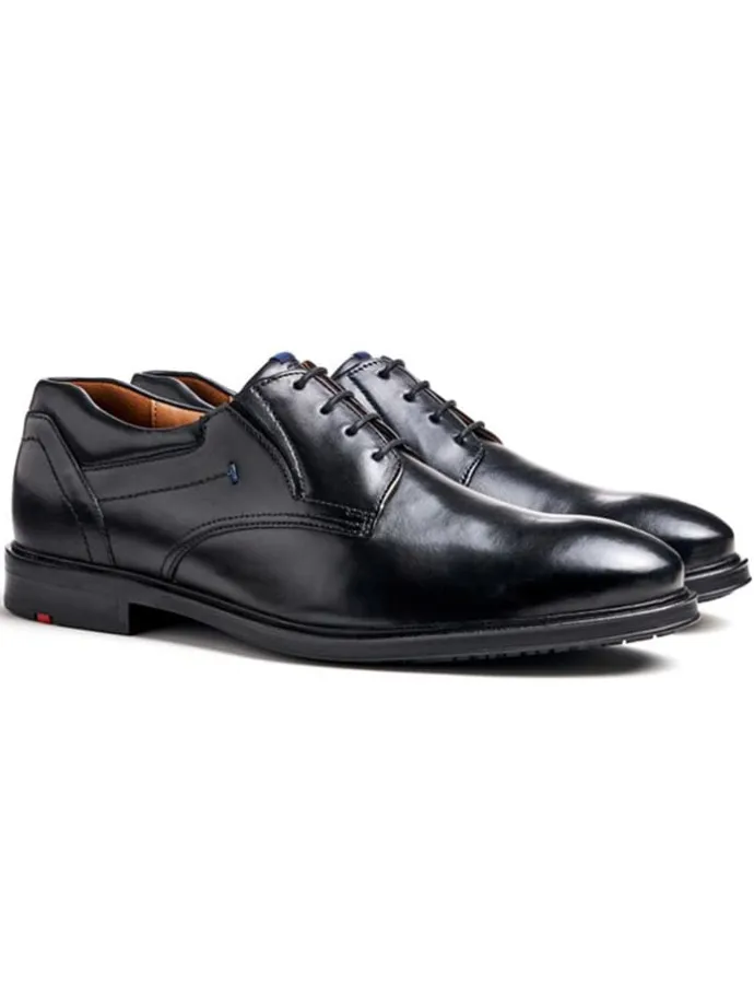 Leder-Schnürschuhe "Kos" in Schwarz