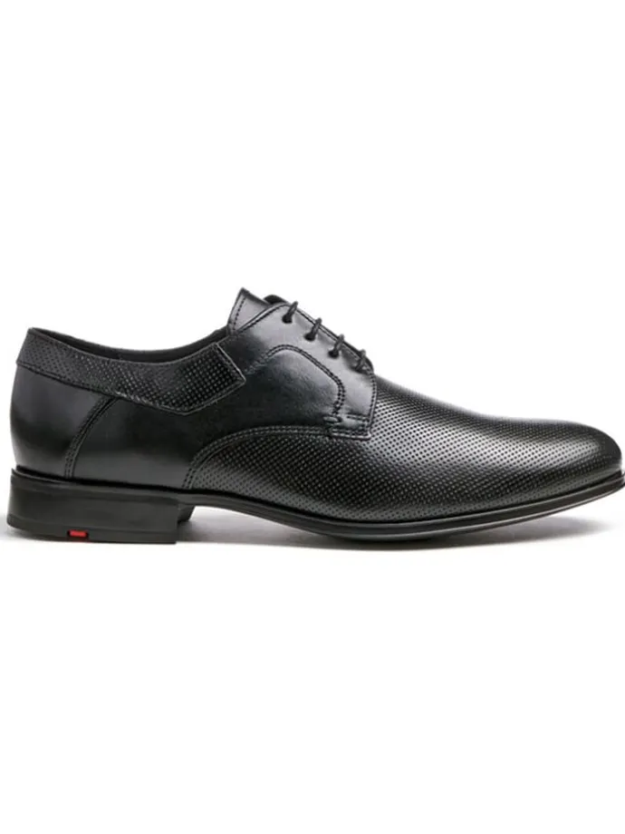 Leder-Schnürschuhe "Levin" in Schwarz
