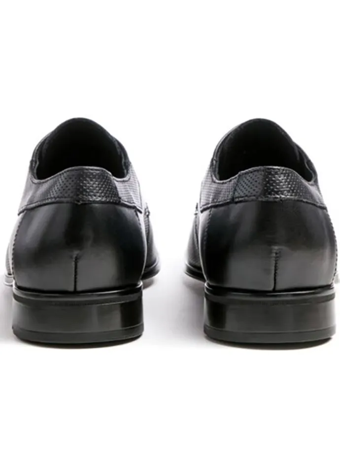 Leder-Schnürschuhe "Levin" in Schwarz
