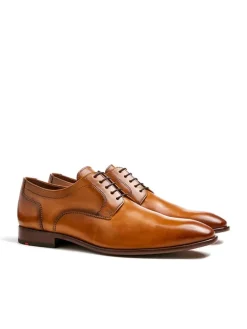 Leder-Schnürschuhe "Pados" in Hellbraun