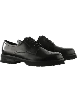 Leder-Schnürschuhe "Rocky" in Schwarz