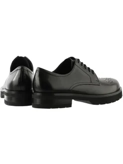 Leder-Schnürschuhe "Rocky" in Schwarz