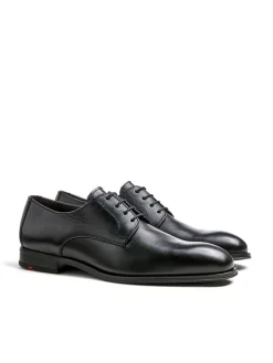 Leder-Schnürschuhe "Sabre" in Schwarz
