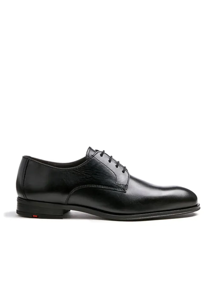 Leder-Schnürschuhe "Sabre" in Schwarz