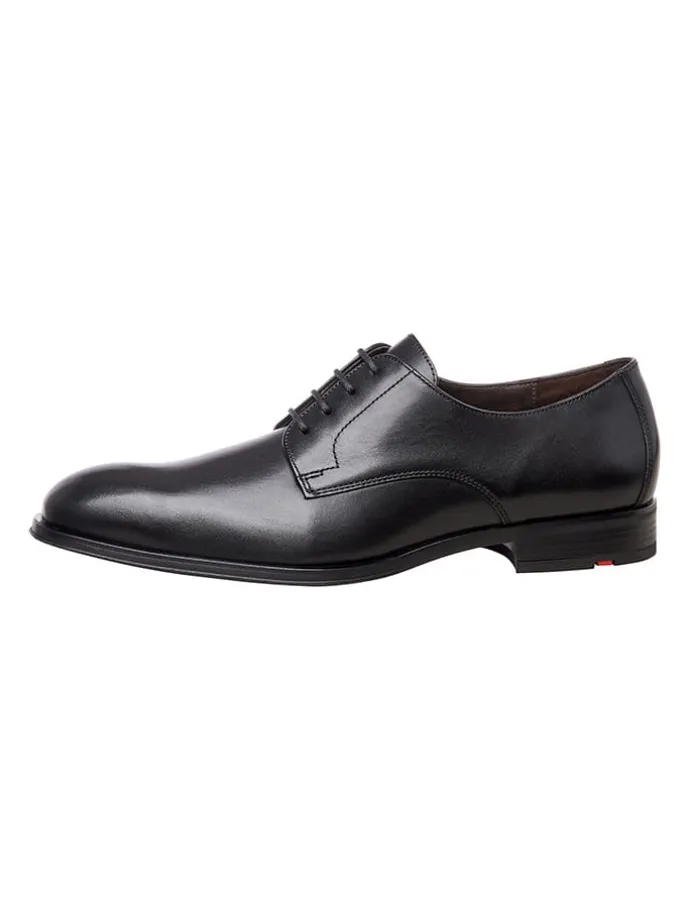 Leder-Schnürschuhe "Sabre" in Schwarz