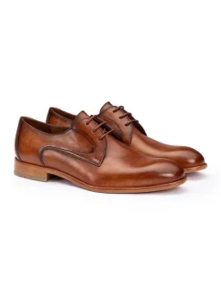 Leder-Schnürschuhe "Stanton" in Hellbraun