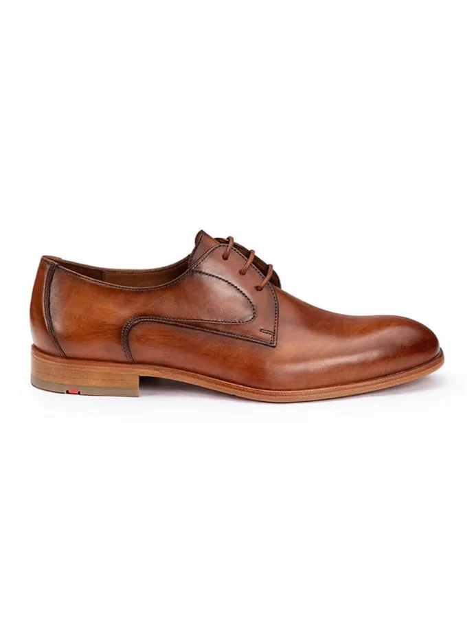 Leder-Schnürschuhe "Stanton" in Hellbraun