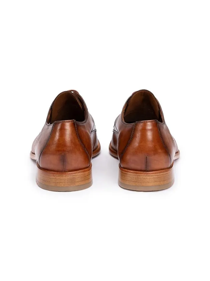 Leder-Schnürschuhe "Stanton" in Hellbraun