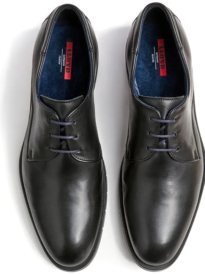 Leder-Schnürschuhe "Tambo" in Schwarz