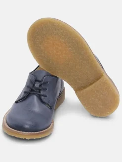 Leder-Schnürschuhe "Timmi" in Dunkelblau