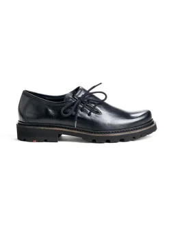 Leder-Schnürschuhe "Xaver" in Schwarz