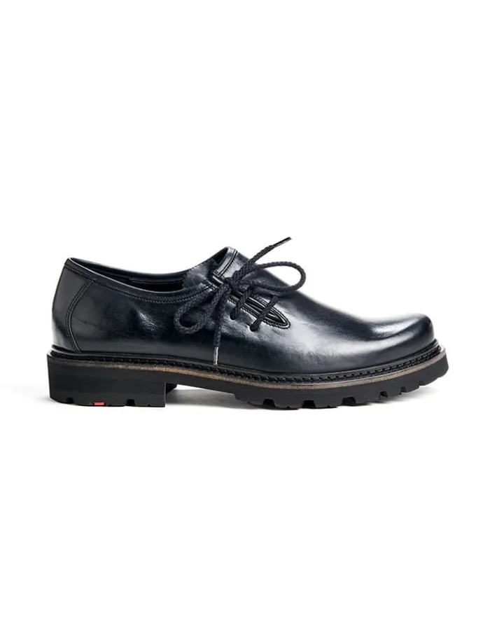 Leder-Schnürschuhe "Xaver" in Schwarz