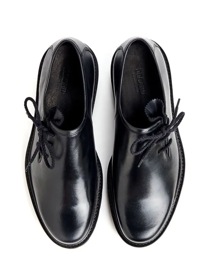 Leder-Schnürschuhe "Xaver" in Schwarz
