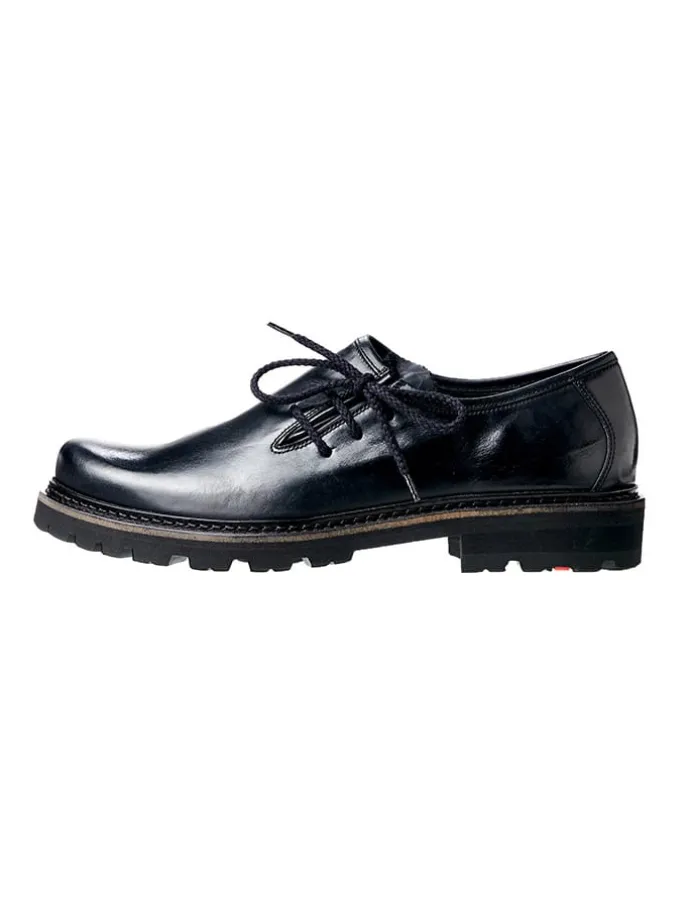 Leder-Schnürschuhe "Xaver" in Schwarz