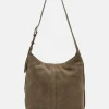 Leder-Schultertasche "Demi" in Khaki - (B)31 x (H)30 x (T)11 cm