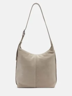 Leder-Schultertasche "Demi" in Beige - (B)31 x (H)30 x (T)11 cm